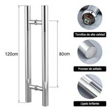 1 Pieza Jaladera Tipo H 120 Cm 1-1/4 Acero Inoxidable Satín Axcent - Plateado - Ver 2