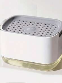 1个厨房皂液器，手动按压式液体皂液器，不含海绵 - 白色 - 查看 6