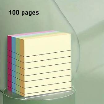 100 st/200 st Diverse färgfodrade klisterlappar, självhäftande anteckningsblock för studenter, kontor, hemmabruk