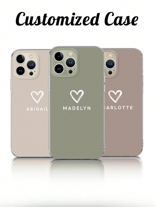 1 Piece Customized Name Phone Case, Personalized Name Design Case, Customized Name Case, Personalized Phone Case With Picture, Custom Image Phone Case, Anniversary Gift, Valentine's Day Gift, Birthday Gift, Wedding Gift, Mother's Day Gift, Father's Day Gift, Best Friend Gift, Gift For Mom/Dad, Gift For Boyfriend, Gift For Boyfriend, Compatible With 11/12/13/14/15promax, Galaxy A04/A13/A14/ A34/A52/A53/A54/A55/S23/24ultra Series