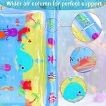 2pcs Thickened Cat Water Sensory Play Mat, Cat Water Play Mat New Upgraded Cat Mat Toy, Suitable For Bored Indoor Cats, Random Ocean Element Pattern Piece Comes With Random Color Inflatable Tube Cat Toys - Multicolor - View 8
