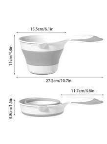1pc Foldable Anti-Slip Baby Shampoo Cup, Large Capacity Multifunction Bathing Water Scoop With Sprinkler, Anti-Splash - Multicolor - View 3