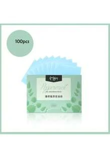 100 pièces Papier buvard, pack mini portable de feuilles absorbantes d'huile faciale, tissu de contrôle de l'huile de nettoyage du visage, papier buvard doux convenant pour la peau grasse et les voyages, disponible en 4 couleurs