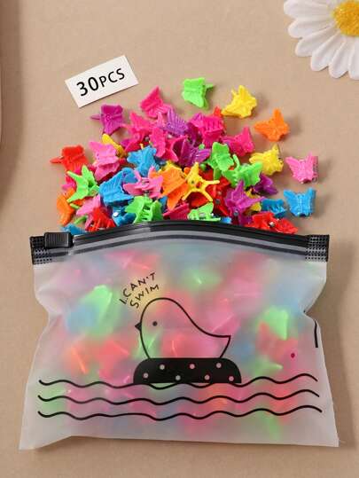 30 Pieces Of Girls' Small Hair Claws, Colorful Butterfly Hairpins, Morandi Color Small Clips, Bangs Clips, Random Colors Hair Jaw Clip Hair Clamps Hair Clutch Hair Catcher Clip, Claw Clip Fall Winter Hair Clip Hair Accessories For Women For Vacation Outfits Woman