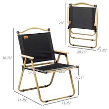 Outsunny 2 Pack Folding Camping Chair, Lightweight & Portable Beach Chairs Armchairs, Perfect For Festivals, Fishing, Picnic And Hiking, Black - 1 - 查看 7