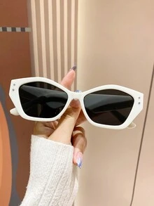 Gafas de sol de ojo de gato asimétricas con marco geométrico retro, de plástico de estilo clásico de moda unisex, decoración para exteriores, viajes, playa y vacaciones con protección UV