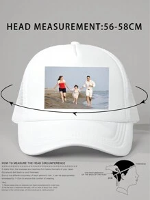1 pièce Casquette de baseball à maille personnalisée imprimée d'une photo, de couleur unie/contrastée, réglable, casquette décontractée résistante aux UV pour l'extérieur, convient aux jeunes pour Halloween, idées de cadeaux pour la Fête des Valentins, la rentrée et l'hiver