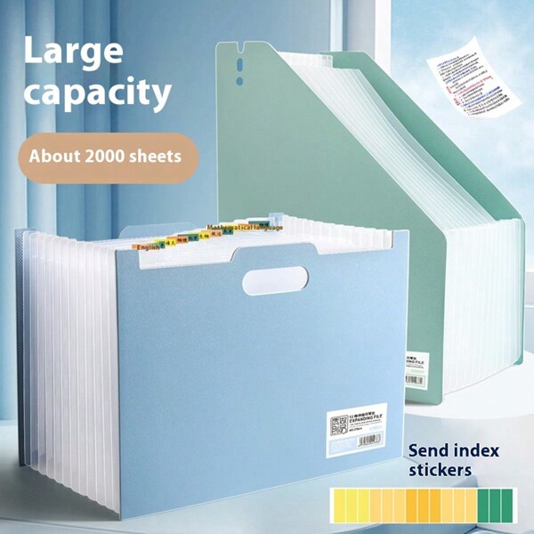 Bolsa vertical organizadora de documentos con 13 ranuras de gran capacidad para estudiantes, organizador portátil de escritorio de oficina de varios niveles para tamaño A4, útiles escolares para volver a la escuela
