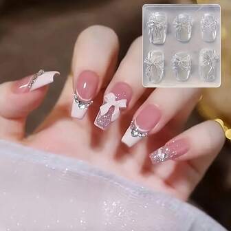 3D Square Bow Design Silicone Nail Art Mold, Nail Decorations Mold, Nail Art Tools