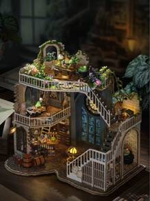 CUTE ROOM Cuteroom DIY Magic House Handmade Dollhouse, Halloween Gift, 3D Puzzle Assembly Building Model Wooden Dollhouse Kit Mini DIY Handmade Room Toys, Home Bedroom Decoration Crafts Best Birthday And Valentine's Day Gifts Room Decoration