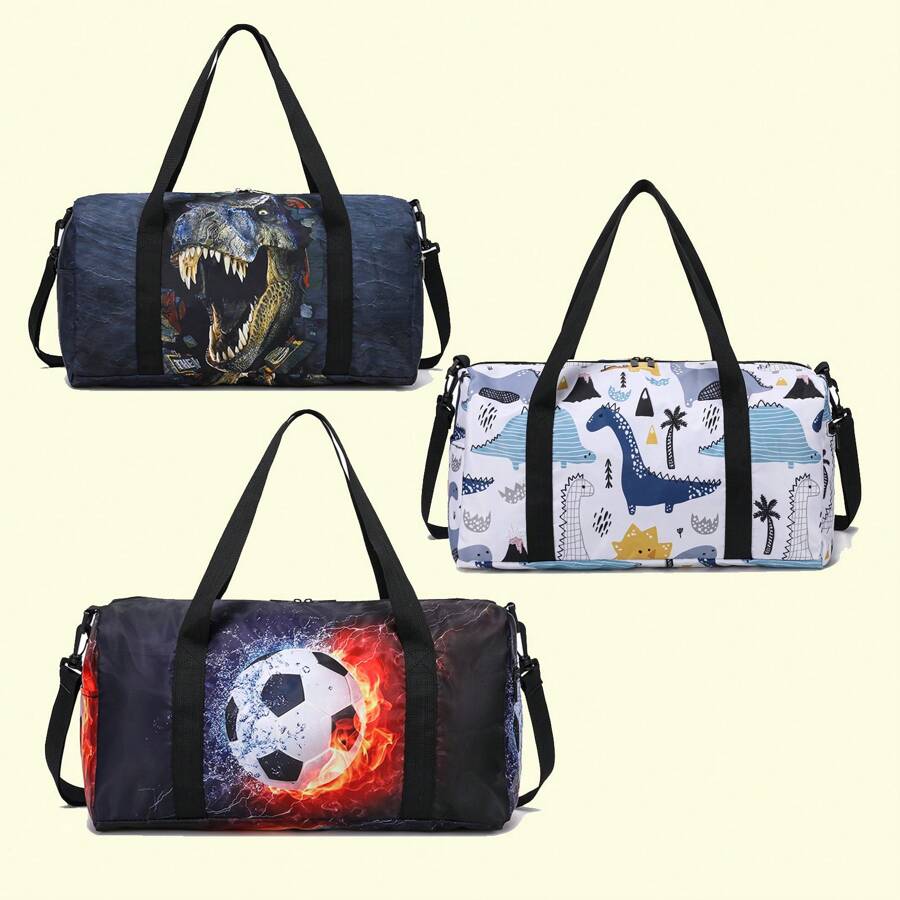 Bolsa de lona tipo bolso de gimnasio con diseño de dinosaurio para niños y niñas, ideal para bolsa de viaje, pernoctación, gimnasio, danza o como regalo