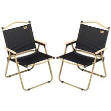 Outsunny 2 Pack Folding Camping Chair, Lightweight & Portable Beach Chairs Armchairs, Perfect For Festivals, Fishing, Picnic And Hiking, Black - 1 - 查看 1