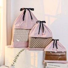 1 Pc Transparent Handbag Dust Cover Bags, Hanging Storage Holder For Wardrobe, Portable Dustproof Bag For Every Bag, Transparent Dustproof Storage Bag, Portable Organizer For Bags, Zipper Handbag For Closet,Clear Purse Storage Organizer For Closet, Large Capacity Waterproof Dustproof Bag Storage Bag Beach Bag Beach Essentials Beach Towel Organizer Beach Accessories Beach Stuff Holiday Bag Holiday Essentials For Summer For Vacation - Pink - View 7