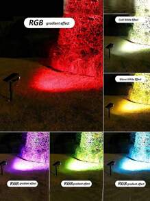 2 piezas/1 pieza Luz de estaca de tierra solar con 2 LED, foco de césped con cambio de color multicolor, ajustable 180°, se enciende y apaga automáticamente de día y de noche, para jardín, caminos, patio, parque, fiestas al aire libre, festivales - Multicolor - Ver 3