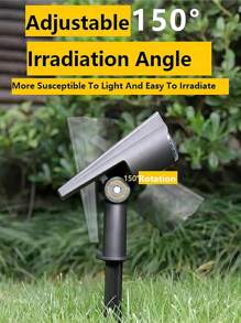 2 piezas/1 pieza Luz de estaca de tierra solar con 2 LED, foco de césped con cambio de color multicolor, ajustable 180°, se enciende y apaga automáticamente de día y de noche, para jardín, caminos, patio, parque, fiestas al aire libre, festivales - Multicolor - Ver 2