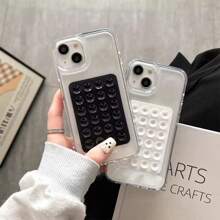 Back To School Apple 1pc 3D Suction Cup Airbag Transparent Phone Case Compatible With Iphone 15 14 13 12 Pro Max 11 Stylish Aesthetic Shockproof Soft Back Holder Cover
