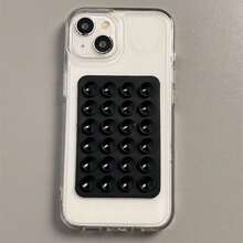 Back To School Apple 1pc 3D Suction Cup Airbag Transparent Phone Case Compatible With Iphone 15 14 13 12 Pro Max 11 Stylish Aesthetic Shockproof Soft Back Holder Cover