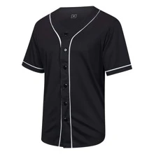Boyfriend Style Men's Classic Solid Color Baseball Jersey Plain Casual Button-Up Shirt Short Sleeve Sports Baseball Uniform Suitable For Party Gifts Game Or Everyday Wear
