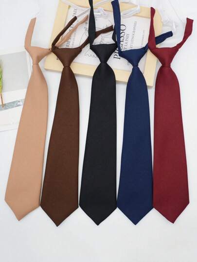 1pc 33cm Adjustable Solid Color Necktie, Suitable For Boys, Students, Performances, Suits, Shirts, Daily Accessories