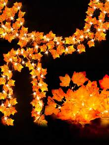 LED Fall Decor Lighted Fall Garland Thanksgiving Decorations Halloween String Lights, Friendsgiving Gift Thanksgiving Decor For Home Holiday Autumn Garland Indoor - Multicolor - View 7