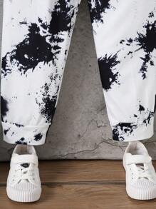 2 件装年轻男孩休闲熊印花长袖衬衫和长裤套装，秋季 - 彩色 - 查看 6