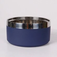 Supet 1 Peça Tigela para Cachorro Redonda Reforçada de Aço Inoxidável, Cor Sólida Estilosa, Tigela para Gato e Cachorro Antiderrapante, Adequada para Uso Interno e Externo