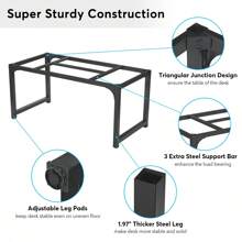 Tribesigns Modern Computer Desk, 160 X 80 Cm Large Office Desk Computer Table Study Writing Desk Workstation For Home Office, Vintage Black Metal Frame - Brown - View 8