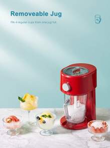 Reemix Shaved Ice Machine, Electric Ice Shaver And Snow Cone Machine With Large Capacity Storage, Portable Ice Crusher Ice Thickness Can Be Adjusted - Red - View 3