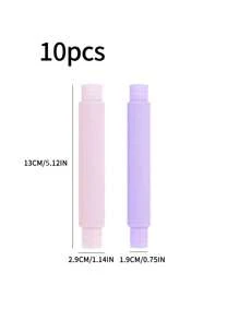 10 件 Pop Tubes 感官玩具：非常适合培养精细运动技能、注意力缺陷多动障碍以及学龄前男孩和女孩、圣诞节和万圣节礼物！（颜色随机） - 馬卡龍色 - 查看 8