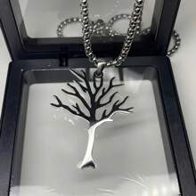 1pc New Hip-Hop Style High Quality Stainless Steel Tree Of Life Pendant Necklace For Men And Women