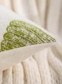 Miater 1pc Halloween Decor Throw Pillow Cover, Fluffy Jacquard Pumpkin Design For Living Room Bedroom, Fall And Thanksgiving