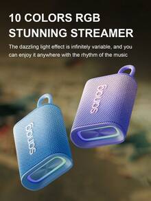 Sanag M13S ProMax 無線音箱 迷你戶外攜帶式揚聲器 具有 HIFI 音效 IPX7 防水 APP 控制 20 小時播放，適用於汽車、家庭和戶外 - 黑色 - 查看 6
