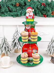 1 件圣诞甜点架，万圣节南瓜多层蛋糕架，装饰性 3d 纸质蛋糕托盘适合派对和聚会婚礼装饰婚礼派对用品婚礼装饰婚礼配件婚礼蛋糕架圣诞节圣诞装饰圣诞装饰品圣诞礼物 - 彩色 - 查看 4