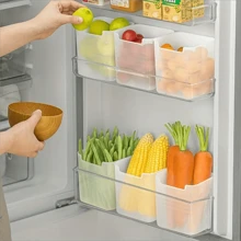 1/3/6/10 件可堆叠冰箱储物盒，透明塑料多用途容器，用于储存水果、蔬菜、零食，节省空间的厨房收纳盒，可重复使用的食品储物盒 - 無色 - 查看 9