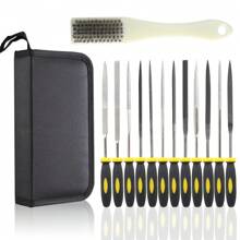 13 piezas Juego de limas de metal, juego de limas de aguja, limas manuales para metal, adecuado para metal y madera, incluye un juego de limas de madera y un juego de limas de metal para un trabajo preciso, perfecto para lijar y bricolaje - Negro - Ver 9
