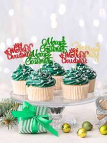 Thẻ trang trí bánh Giáng sinh, Thẻ trái cây tráng miệng nướng bữa tiệc Giáng sinh, Plug-in cây thông Noel Trang trí Giáng sinh Đồ trang trí Giáng sinh Quà tặng Giáng sinh - Nhiều màu - Xem 12