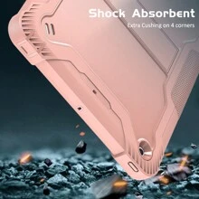 Apple Pink 1pc Champagne Gold Transformer Robot Armor Tablet PC Protective Case, Compatible With IPad (Some Models With Pen Slot) - Champagne - View 8
