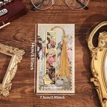 4 Pcs Retro Floral Painting Metal Bookmark Hollow Bronzing Bookmark With Tassel Stationery Gifts School Supplies For Book Club Reader Birthday Festival Writers Book Lovers Friends Teachers Students