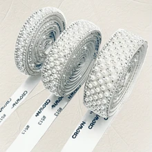 仿珍珠水钻条配饰、水钻贴纸、自粘式 DIY 配饰、婚纱、鞋子、包包、服装配饰、装饰品