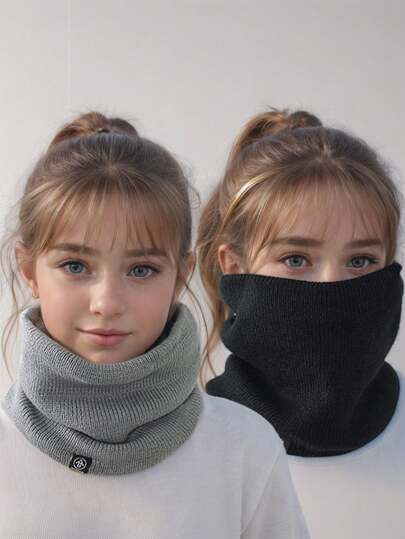 1pc Women Snood Knitted Gaiter With Thermal Lined, Windproof Neck Warmer Ski Face Mask; Men's Neck Warmer Scarf