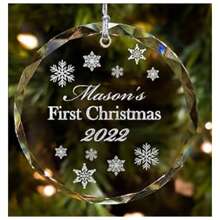 Personalized Crystal First Christmas Ornament With Gift Box Home Decor Christmas Decorations Room Decor,Christmas Gift Supplies - Multicolor - View 2