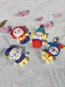 1 pieza (12cm/4.72in) Llavero de peluche suave y bonito de payaso de circo de estilo de dibujos animados, unisex, colgante gracioso para bolsa, regalo ideal para estudiantes, compañeros de trabajo, parejas, amigos, hermanas, madres, cumpleaños, festivales, parejas, aniversarios, decoración de coche, accesorios de coche, colgante para bolsa, mochila para la escuela