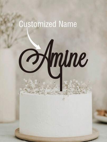 Personalisierter Acryl-Kuchentopaufsatz mit Namen, kundenspezifisch, Happy Birthday Gold Verlobt Party Rustikale Kuchendekoration Multifunktional, wasserfest, schimmelresistent, wiederverwendbar, dekorativ, exquisit, stilvolle, moderne, bunte kundenspezifische Garten-, Büro-, Jahrestags-, Valentinstags-, Muttertags-, Geburtstags-, Vatertags-, Abschluss-, Hochzeits-, Einweihungsdekorationen, warme Atmosphäre, Herbstdekoration