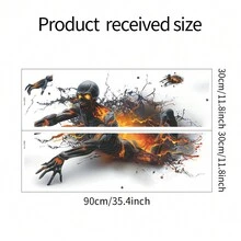 1set(2pcs) Halloween Horror Creative Monster Wall Decal - Multicolor - View 7