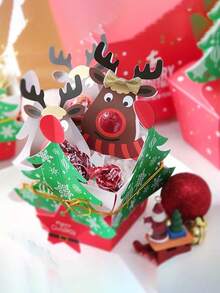 50 件/包圣诞派对礼物驯鹿棒棒糖、糖果装饰纸卡、圣诞节 - 綠色 - 查看 3