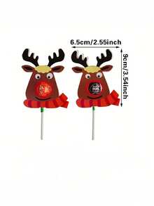 50 件/包圣诞派对礼物驯鹿棒棒糖、糖果装饰纸卡、圣诞节 - 綠色 - 查看 2