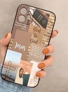 基督教手机壳彩色字母印花防震加厚软手机壳保护套兼容 iPhone 15/15 Pro Max、14/14 Pro Max、13/13 Pro Max、12 Pro Max、XR/7/8、XS/XR/7/8P、13/14/11/12P，兼容三星 Galaxy A13/A22/A21S/A51/A52/S22 Ultra、Redmi 10/Note 11 4G/11 Lite、A14/A23/S23 Ultra/S24 等。 - 彩色 - 查看 1