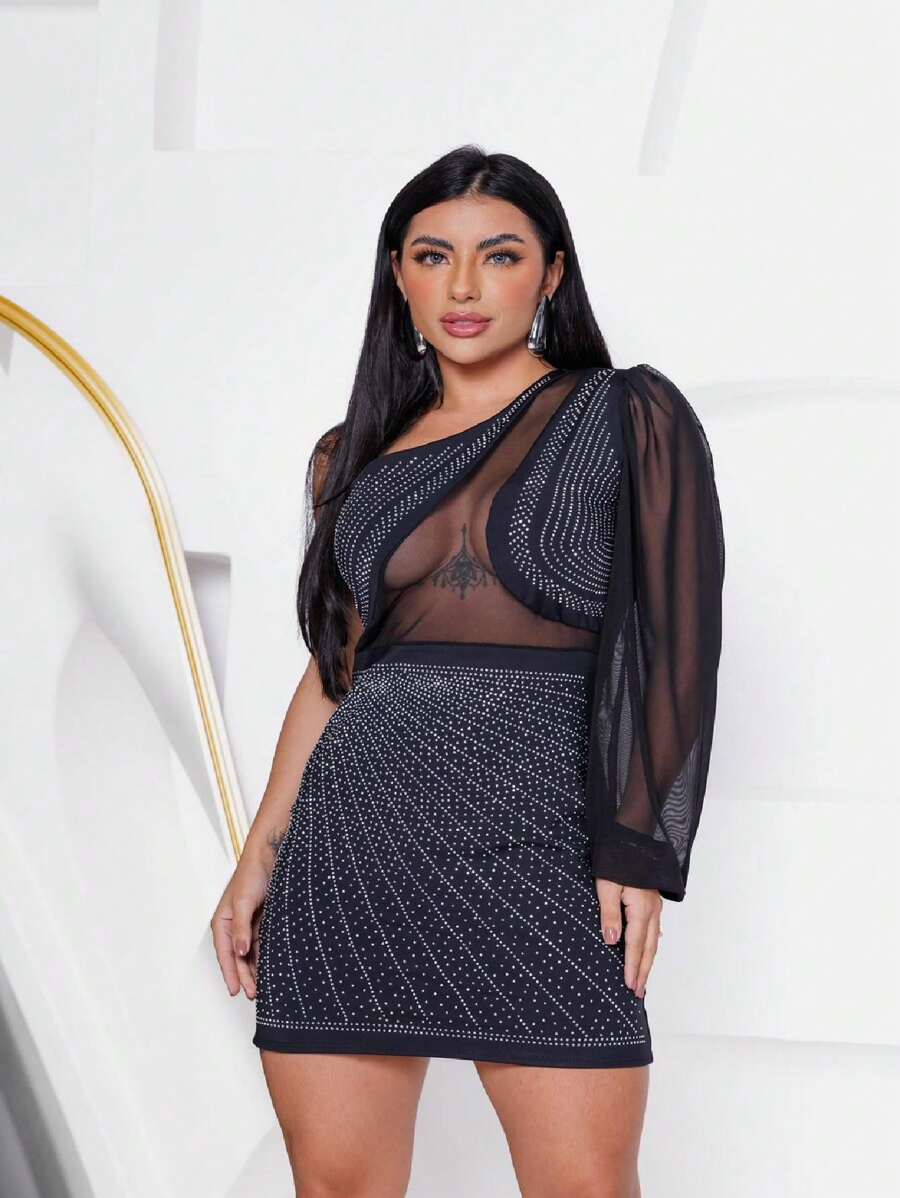 Pedaria Dress With Tulle Sleeves - Black - View 1