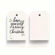 50 piezas, Tarjetas colgantes de Navidad Feliz Navidad en blanco para escribir, Tarjetas colgantes de felicitaciones, Empaquetado de regalos, Decoración de regalos, Tarjetas colgantes, Decoraciones de Navidad, Artículos pequeños, Artículos estéticos lindos, Artículos geniales, Artículos inusuales, Decoración de regalos, Navidad