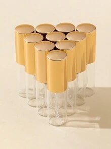 1 pieza/4/7/10 piezas Botellas rellenables de perfume de 5/10/15ml con atomizador de cristal, mini atomizador, dispensador portátil para viajes y al aire libre (tapa de color dorado), decoración para sala de estar, dormitorio, baño, casa, artículos de viaje, bodas, fiestas, cumpleaños, regalos para hombres, mamá, papá, amigos, Año Nuevo, accesorios, regalo divertido - Multicolor - Ver 12